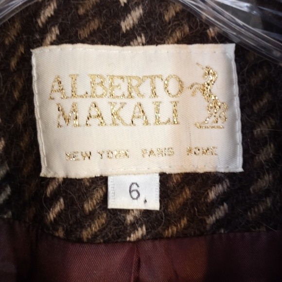 Vintage Alberto Makali Beyond Fabulous Wool Weave 3 Button Blazer 6 - Picture 3 of 12